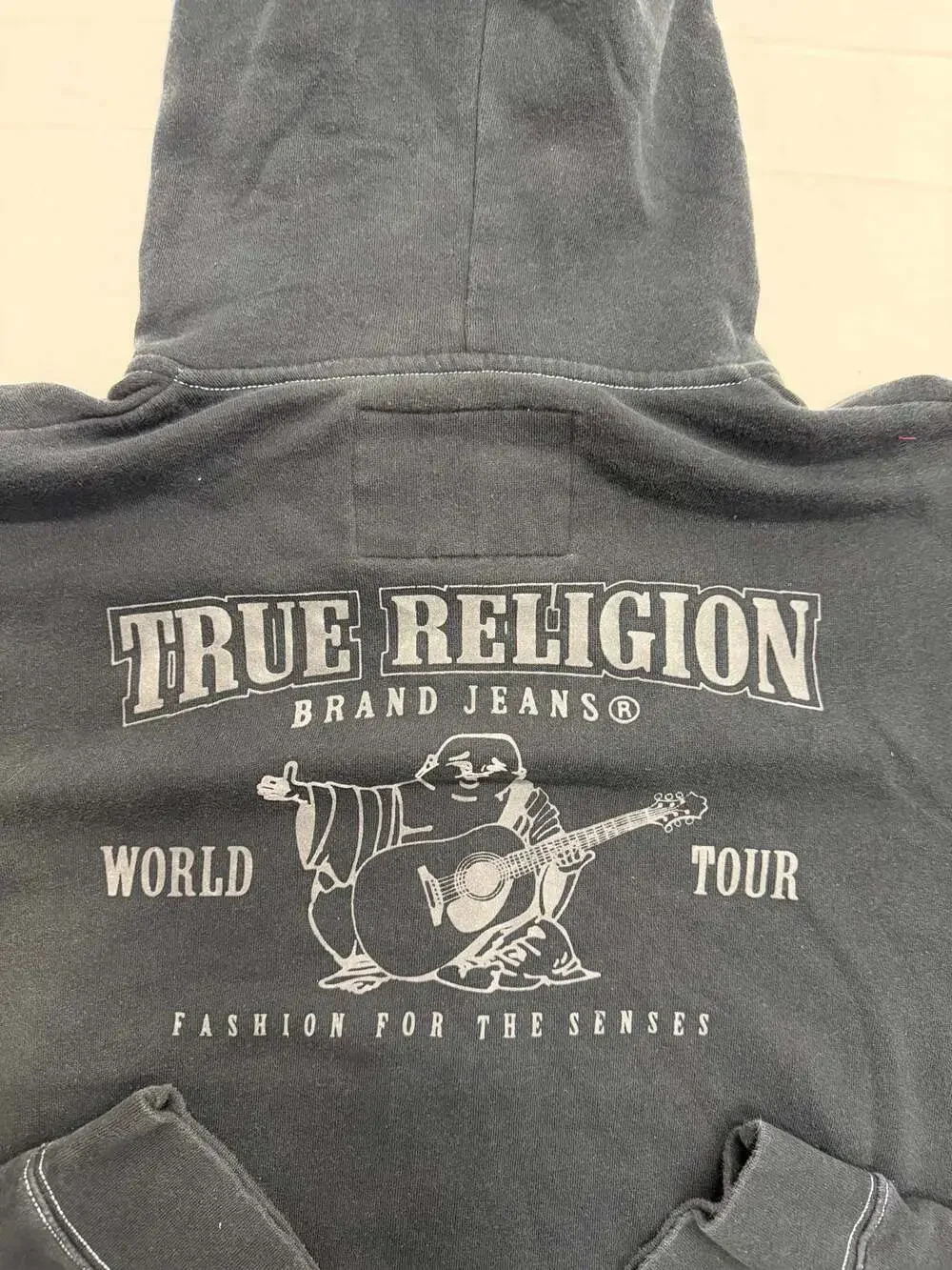 True Religion Classic Logo Full Zip Hoodie with Contrast Stitching